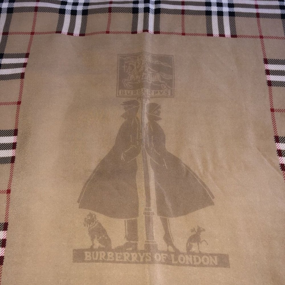 Burberry Vintage Check Nova Archive Logo Beige Brown Silk Scarf - Picture 6 of 8